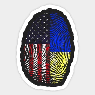 Ukraine American Flag Ukrainian Roots Sticker